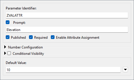 Automatically-created user parameter definition